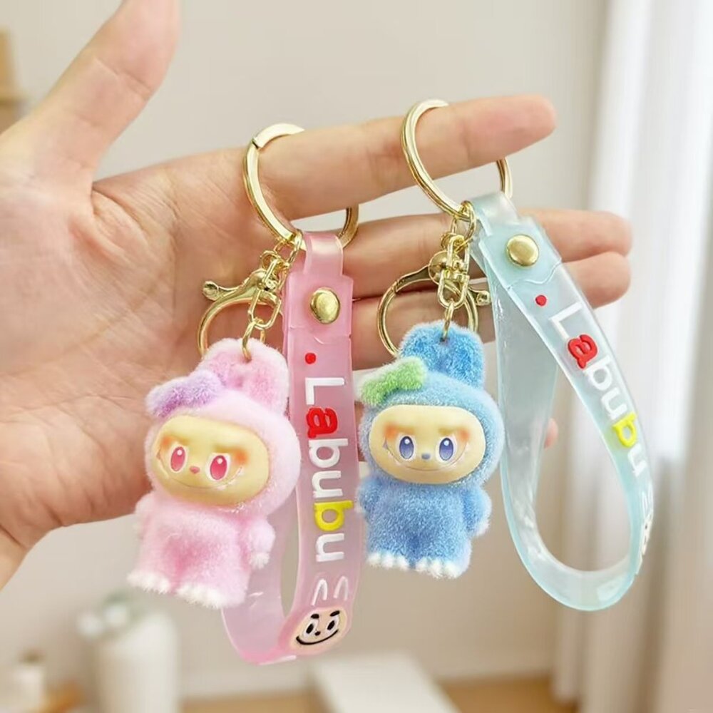 New Popular Hot! mini brown Mocha bunny Labubu Baby keychain dangeler figure - Picture 3 of 4